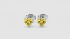 0.5 ct each Fancy Yellow Heart stud Earrings