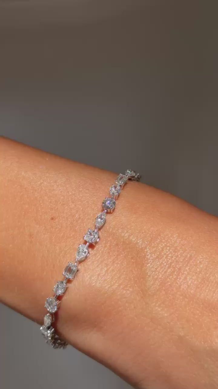 6.55 cttw Multi-shape lab grown diamond tennis bracelet