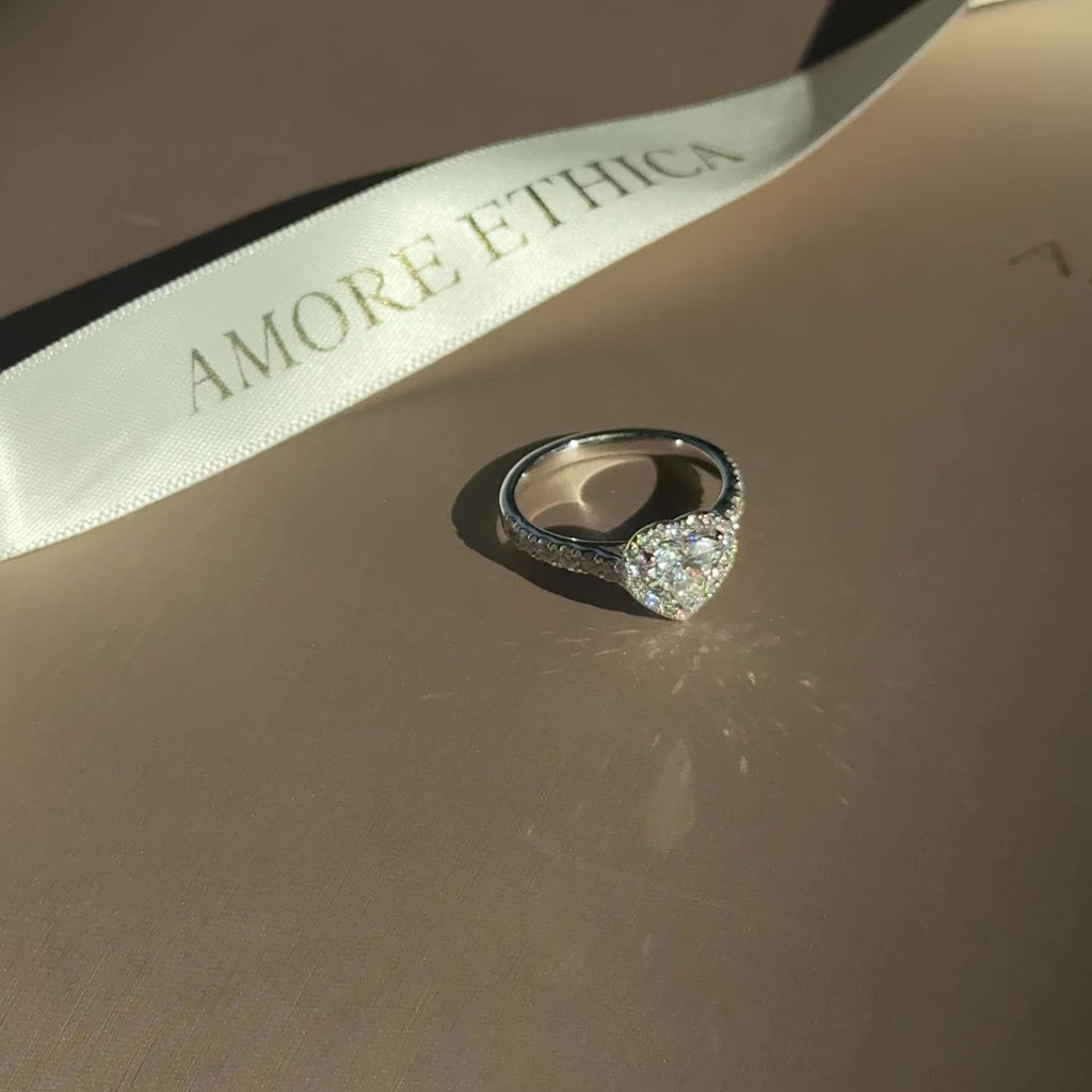 1 ct Heart Halo Lab-Grown Diamond Ring