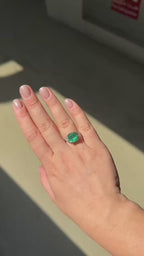 4.85 ct Natural Emerald (Zambia Origin) Ring with 0.7 ct Natural Diamonds